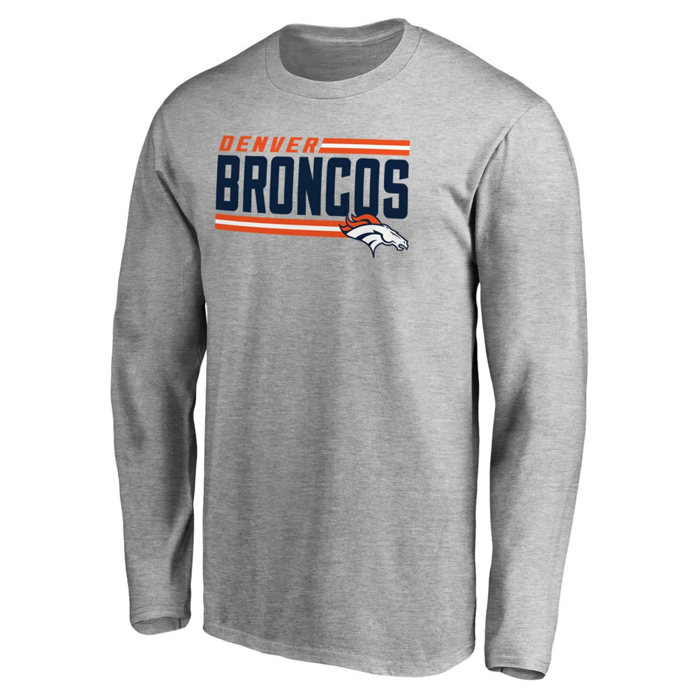 Denver Broncos Iconic Collection On Side Stripe Long Sleeve T-Shirt | NFL New