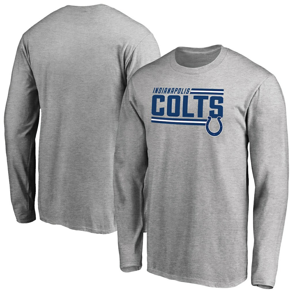 Indianapolis Colts Iconic Collection On Side Stripe Long Sleeve T-Shirt | NFL New