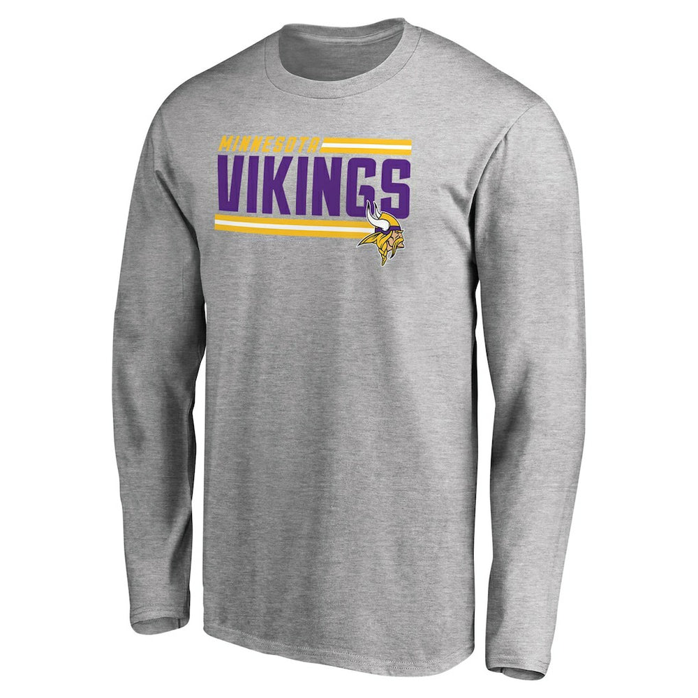 Minnesota Vikings Iconic Collection On Side Stripe Long Sleeve T-Shirt | NFL Discount