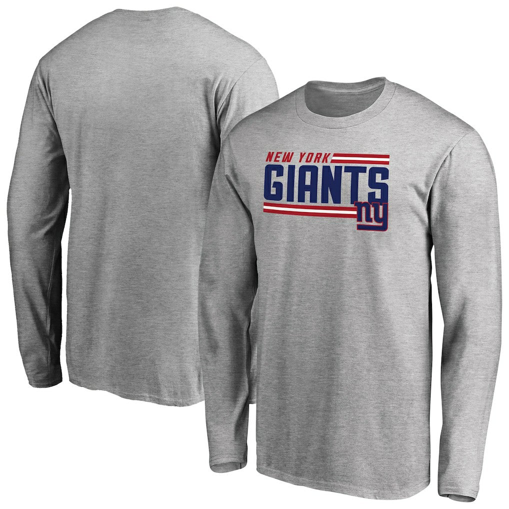 New York Giants Iconic Collection On Side Stripe Long Sleeve T-Shirt | NFL Hot