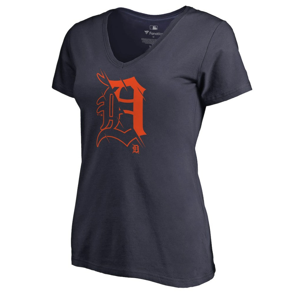 Detroit Tigers Women's X-Ray V-Neck T-Shirt - MLB T-shirts