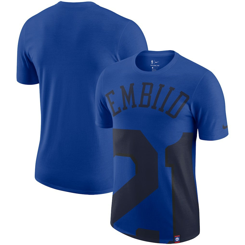 Royal Joel Embiid Philadelphia 76ers Oversized Name & Number T-Shirt | NBA
