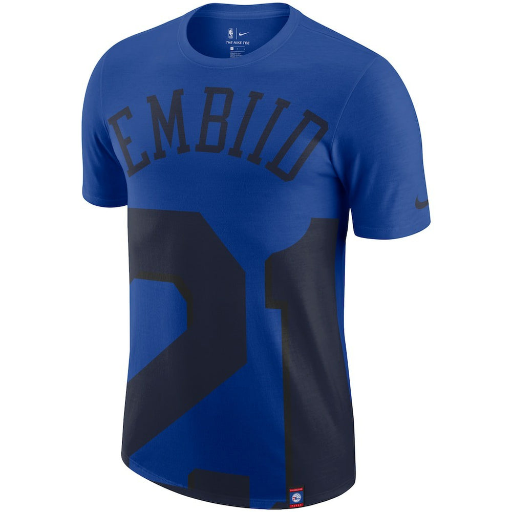 Royal Joel Embiid Philadelphia 76ers Oversized Name & Number T-Shirt | NBA
