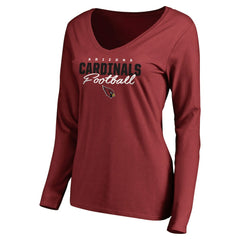 Arizona Cardinals Women's Iconic Collection Script Assist Long Sleeve V-Neck T-Shirt | NFL New
