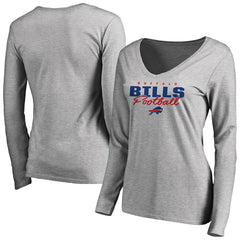 Buffalo Bills Women's Iconic Collection Script Assist Long Sleeve V-Neck T-Shirt | NFL US