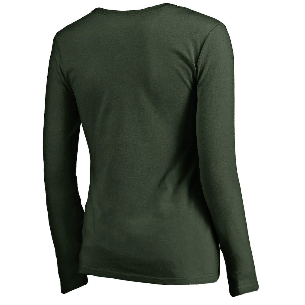 Green Bay Packers Women's Iconic Collection Script Assist Long Sleeve V-Neck T-Shirt | NFL Sale