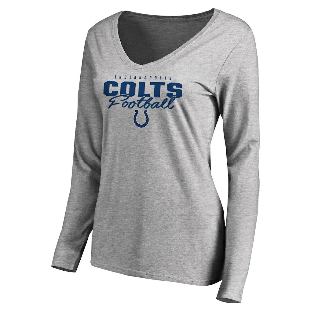 Indianapolis Colts Women's Iconic Collection Script Assist Long Sleeve V-Neck T-Shirt | NFL Sale