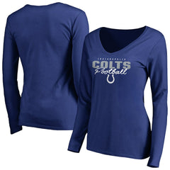 Indianapolis Colts Women's Iconic Collection Script Assist Long Sleeve V-Neck T-Shirt | NFL US