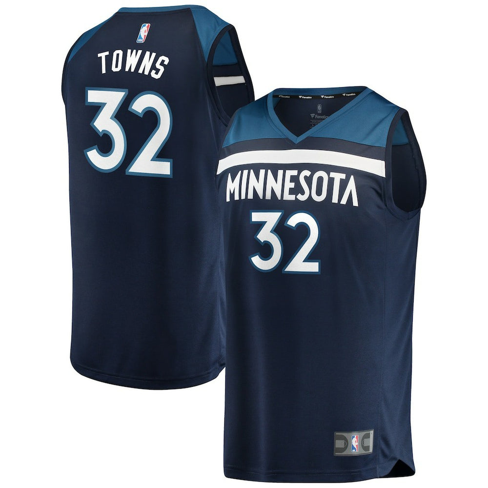 Icon Edition Karl-Anthony Towns Minnesota Timberwolves Fast Break Replica Player Jersey Navy | NBA