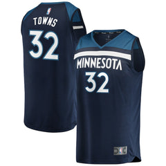 Icon Edition Karl-Anthony Towns Minnesota Timberwolves Fast Break Replica Player Jersey Navy | NBA