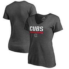 Chicago Cubs Women's Win Stripe V-Neck T-Shirt - MLB T-shirts