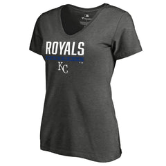 Kansas City Royals Women's Win Stripe V-Neck T-Shirt - MLB T-shirts