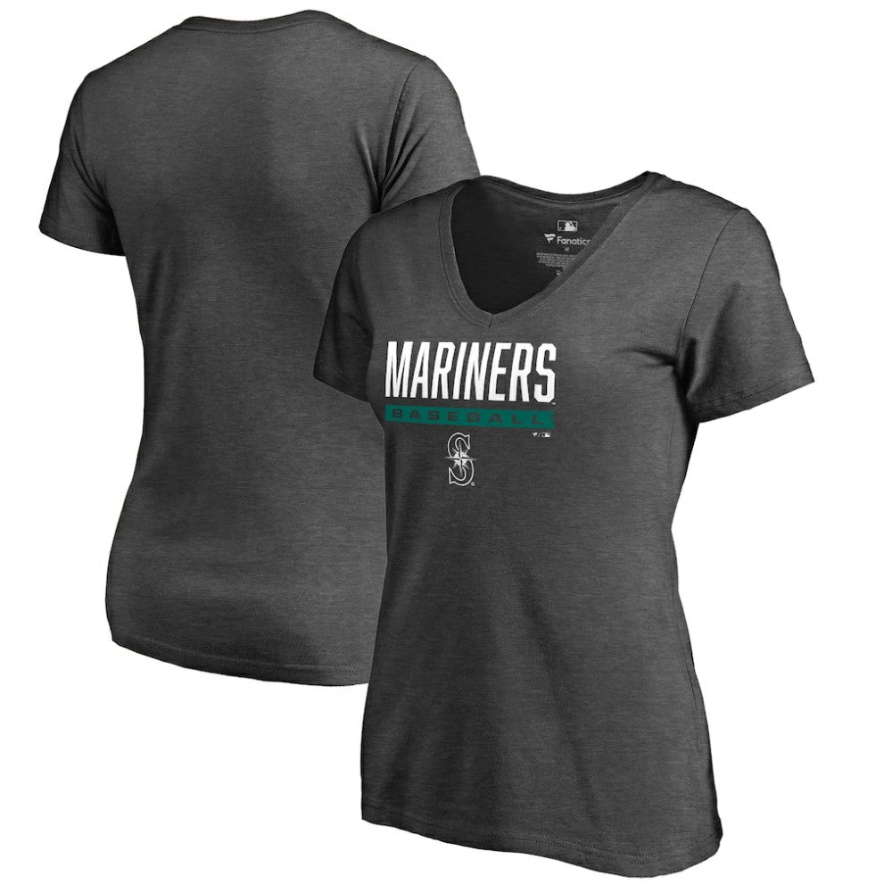 Seattle Mariners Women's Win Stripe V-Neck T-Shirt - MLB T-shirts