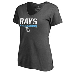 Tampa Bay Rays Women's Win Stripe V-Neck T-Shirt - MLB T-shirts