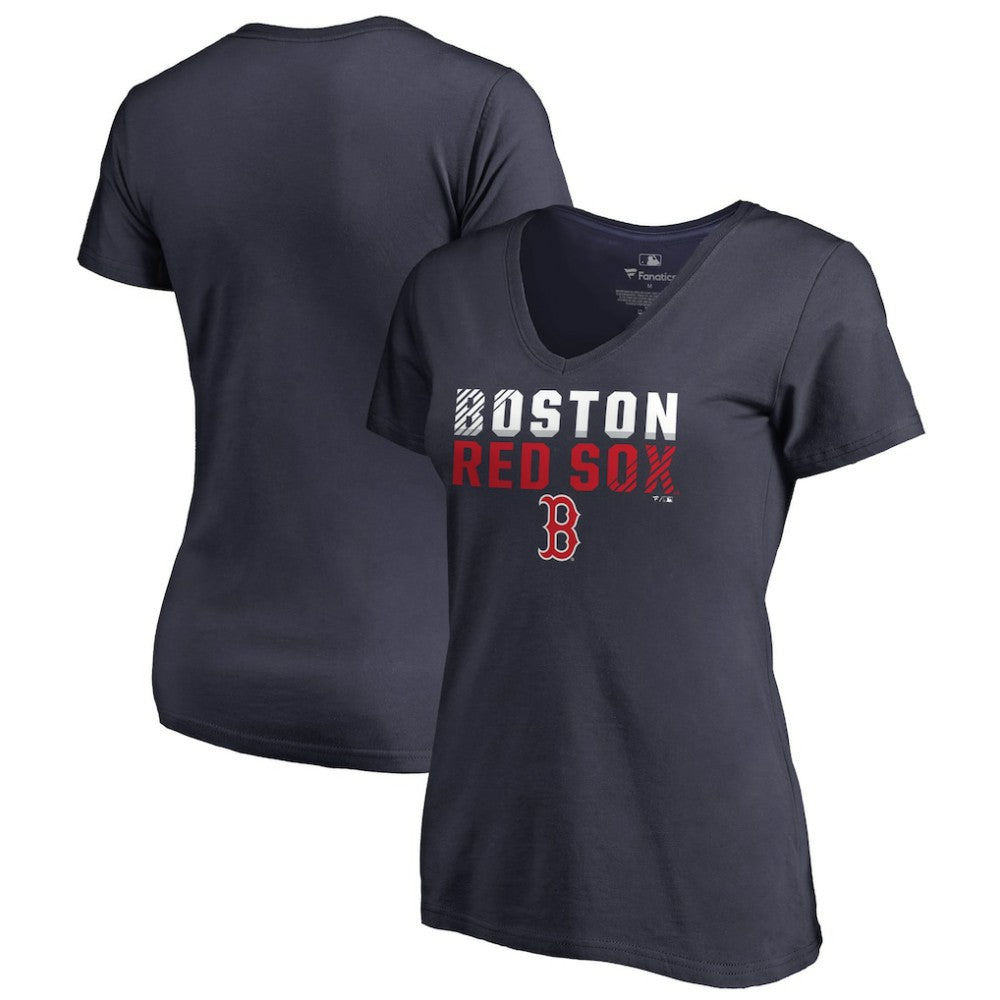 Boston Red Sox Women's Fade Out V-Neck T-Shirt - MLB T-shirts