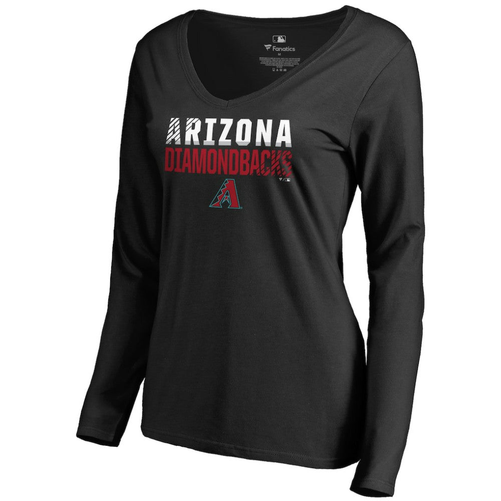 Arizona Diamondbacks Women's Fade Out V-Neck Long Sleeve T-Shirt - MLB T-shirts