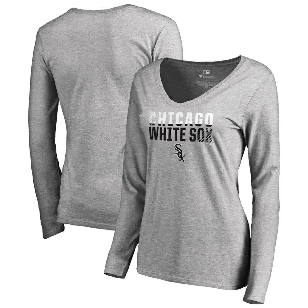 Chicago White Sox Women's Fade Out V-Neck Long Sleeve T-Shirt - MLB T-shirts