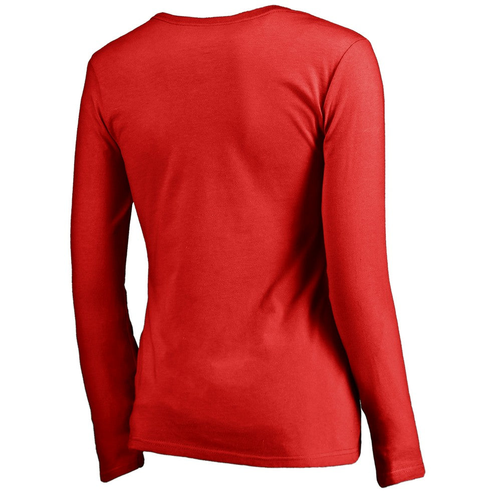 Minnesota Twins Women's Fade Out V-Neck Long Sleeve T-Shirt - MLB T-shirts