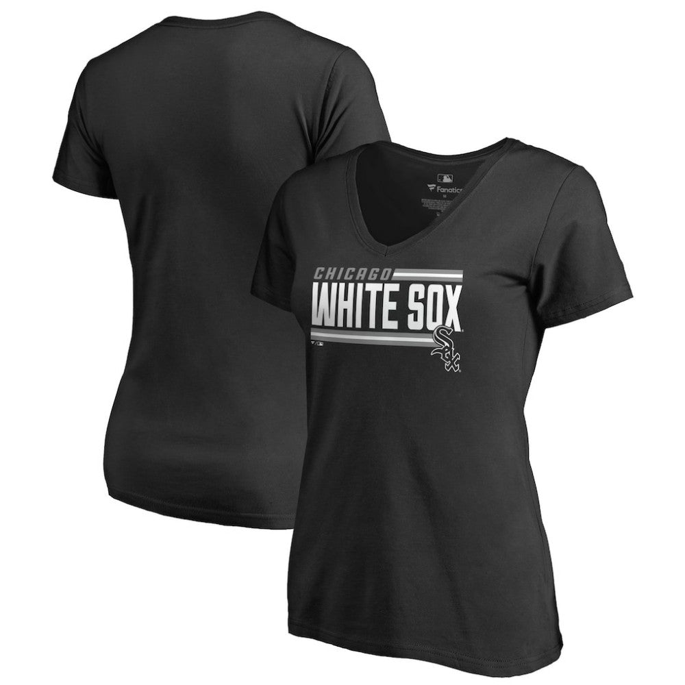 Chicago White Sox Women's Onside Stripe V-Neck T-Shirt - MLB T-shirts