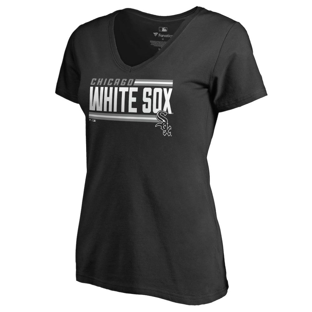 Chicago White Sox Women's Onside Stripe V-Neck T-Shirt - MLB T-shirts
