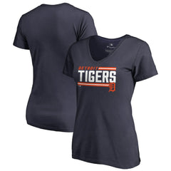 Detroit Tigers Women's Onside Stripe V-Neck T-Shirt - MLB T-shirts