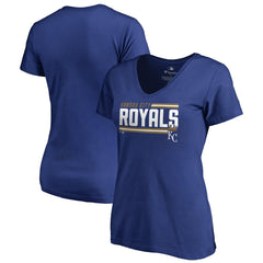 Kansas City Royals Women's Onside Stripe V-Neck T-Shirt - MLB T-shirts