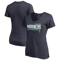 Seattle Mariners Women's Onside Stripe V-Neck T-Shirt - MLB T-shirts