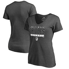 Baltimore Orioles Women's Charcoal Stack V-Neck T-Shirt - MLB T-shirts