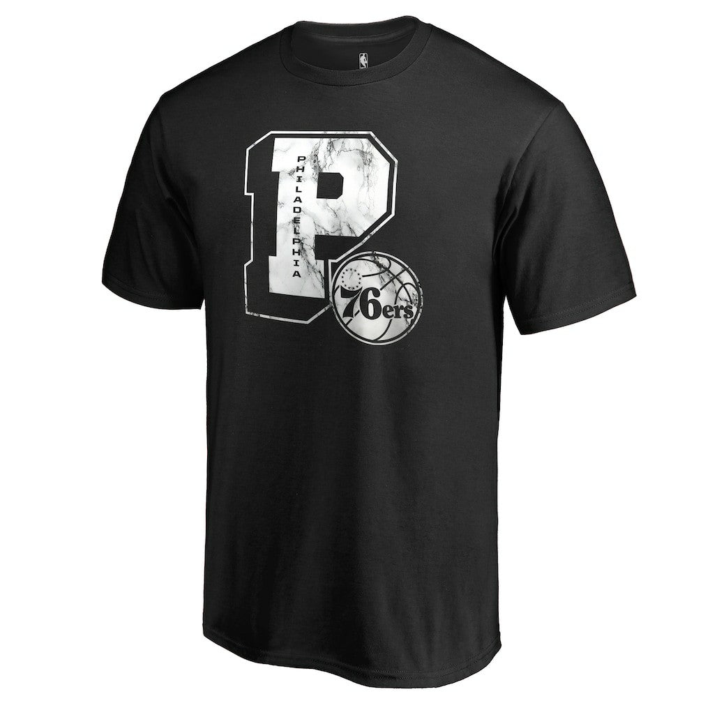Black Philadelphia 76ers Letterman T-Shirt | NBA