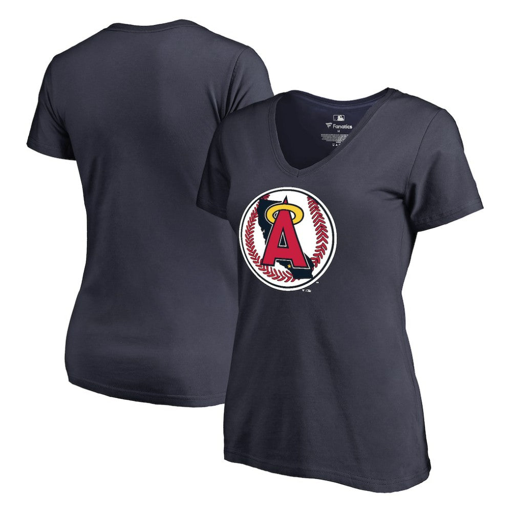 California Angels Women's Cooperstown Collection Vintage Forbes V-Neck T-Shirt - MLB T-shirts