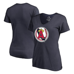 California Angels Women's Cooperstown Collection Vintage Forbes V-Neck T-Shirt - MLB T-shirts