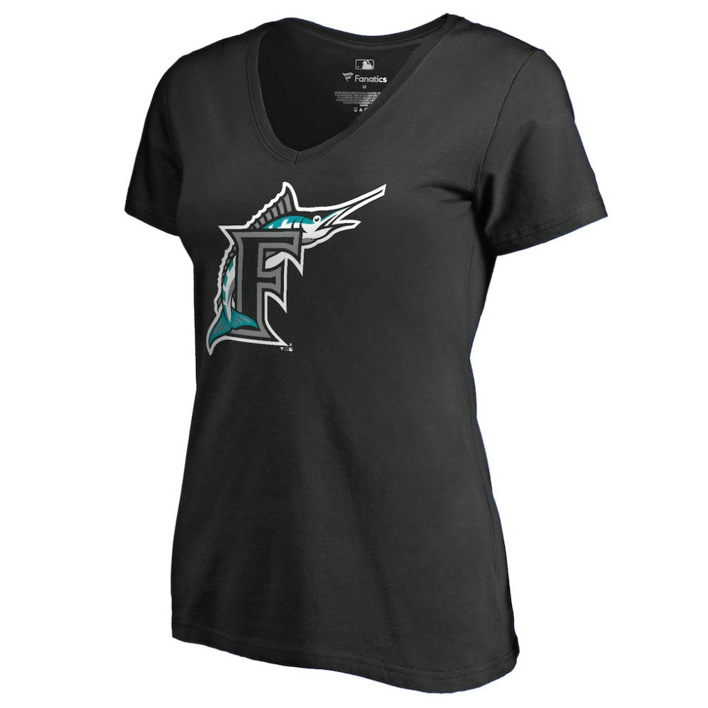 Florida Marlins Women's Cooperstown Collection Vintage Forbes V-Neck T-Shirt - MLB T-shirts