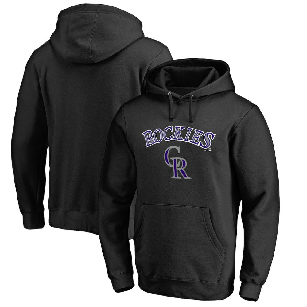 Colorado Rockies Team Lockup Fitted Pullover Hoodie - MLB Hoodies