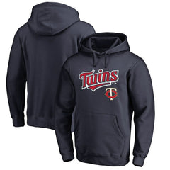 Minnesota Twins Team Lockup Fitted Pullover Hoodie - MLB Hoodies