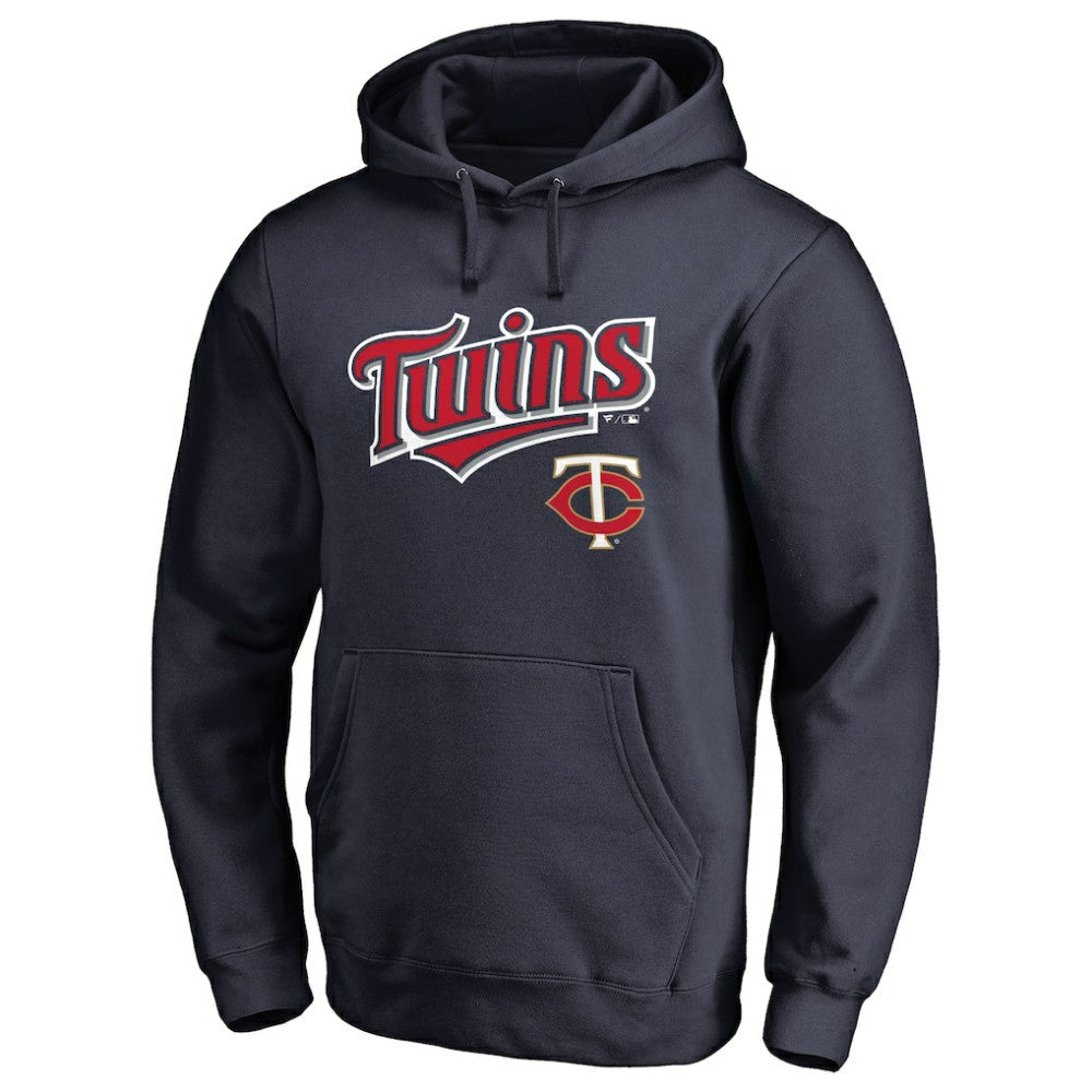 Minnesota Twins Team Lockup Fitted Pullover Hoodie - MLB Hoodies