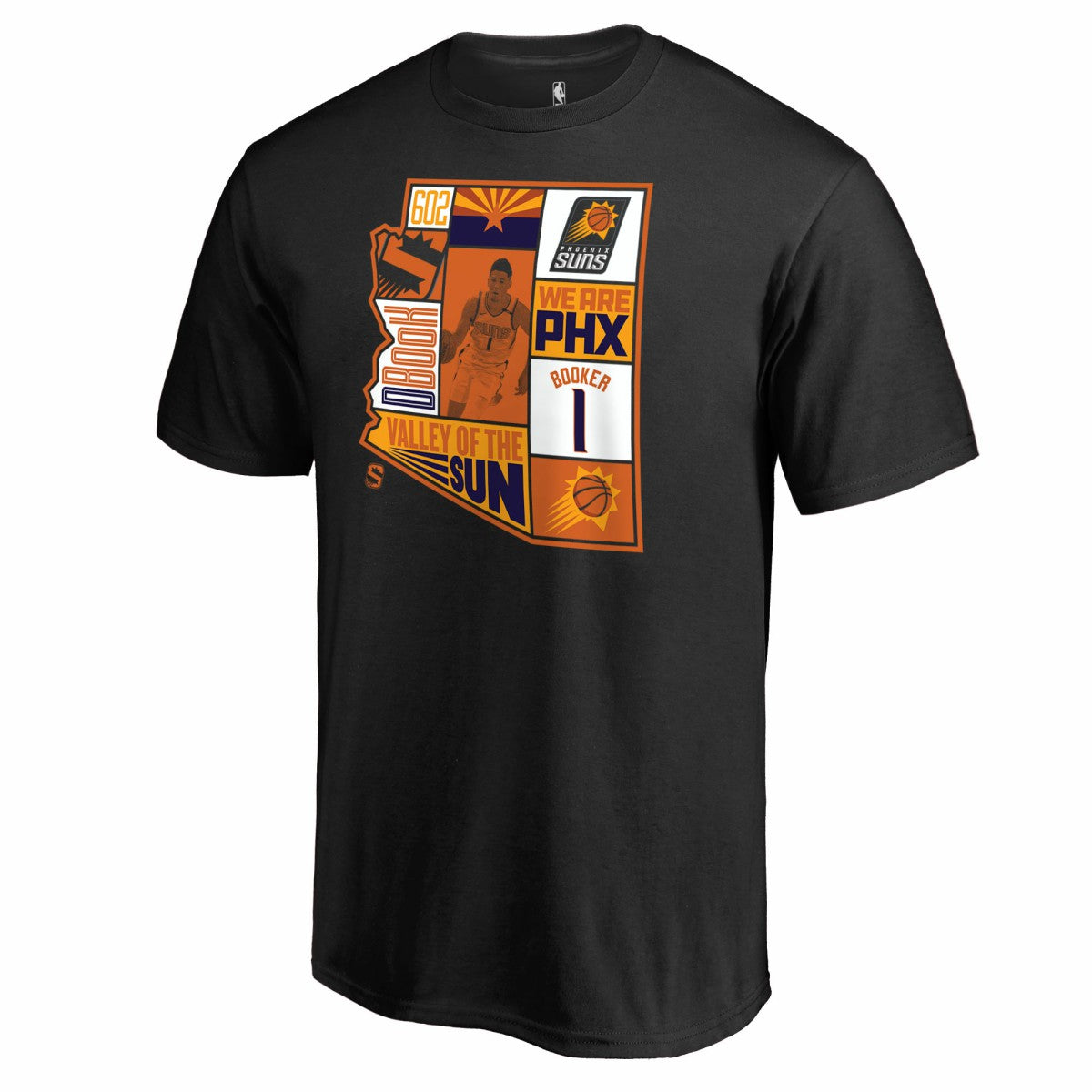 Black Devin Booker Phoenix Suns Player State T-Shirt | NBA