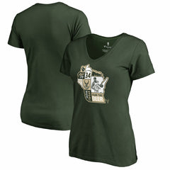 Hunter Green Giannis Antetokounmpo Milwaukee Bucks Women's Player State V-Neck T-Shirt | NBA