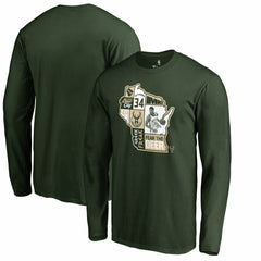 Hunter Green Giannis Antetokounmpo Milwaukee Bucks Player State Long Sleeve T-Shirt | NBA