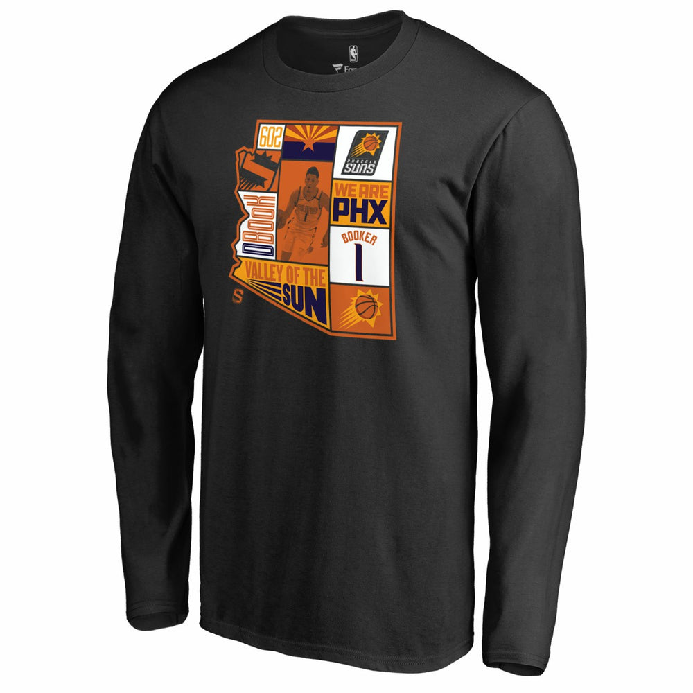 Black Devin Booker Phoenix Suns Player State Long Sleeve T-Shirt | NBA