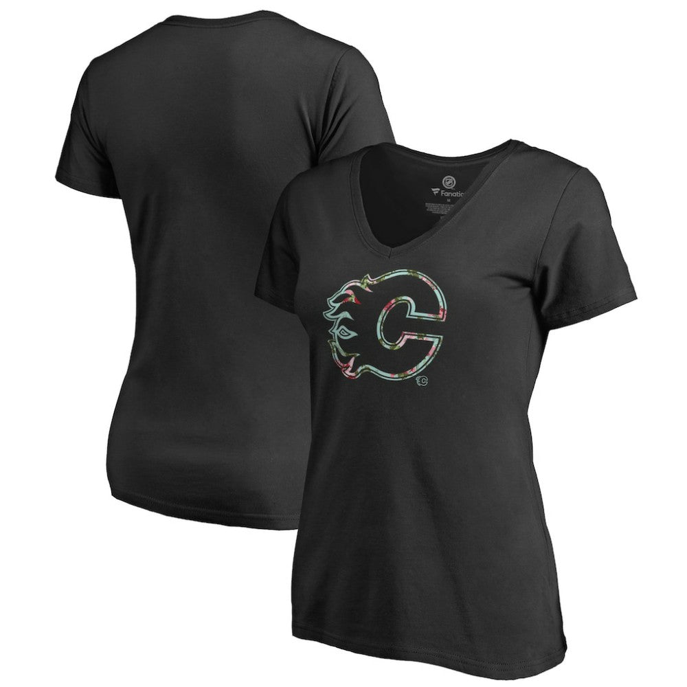 Calgary Flames Women's Lovely V-Neck T-Shirt -  NHL T-shirts
