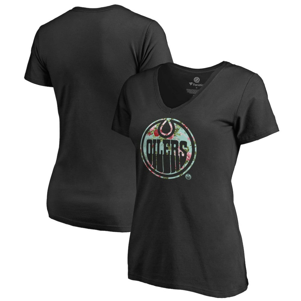Edmonton Oilers Women's Lovely V-Neck T-Shirt -  NHL T-shirts