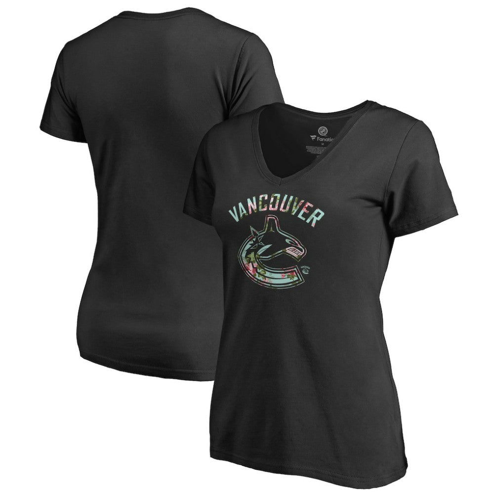 Vancouver Canucks Women's Lovely V-Neck T-Shirt -  NHL T-shirts