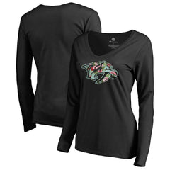 Nashville Predators Women's Lovely Long Sleeve V-Neck T-Shirt -  NHL T-shirts