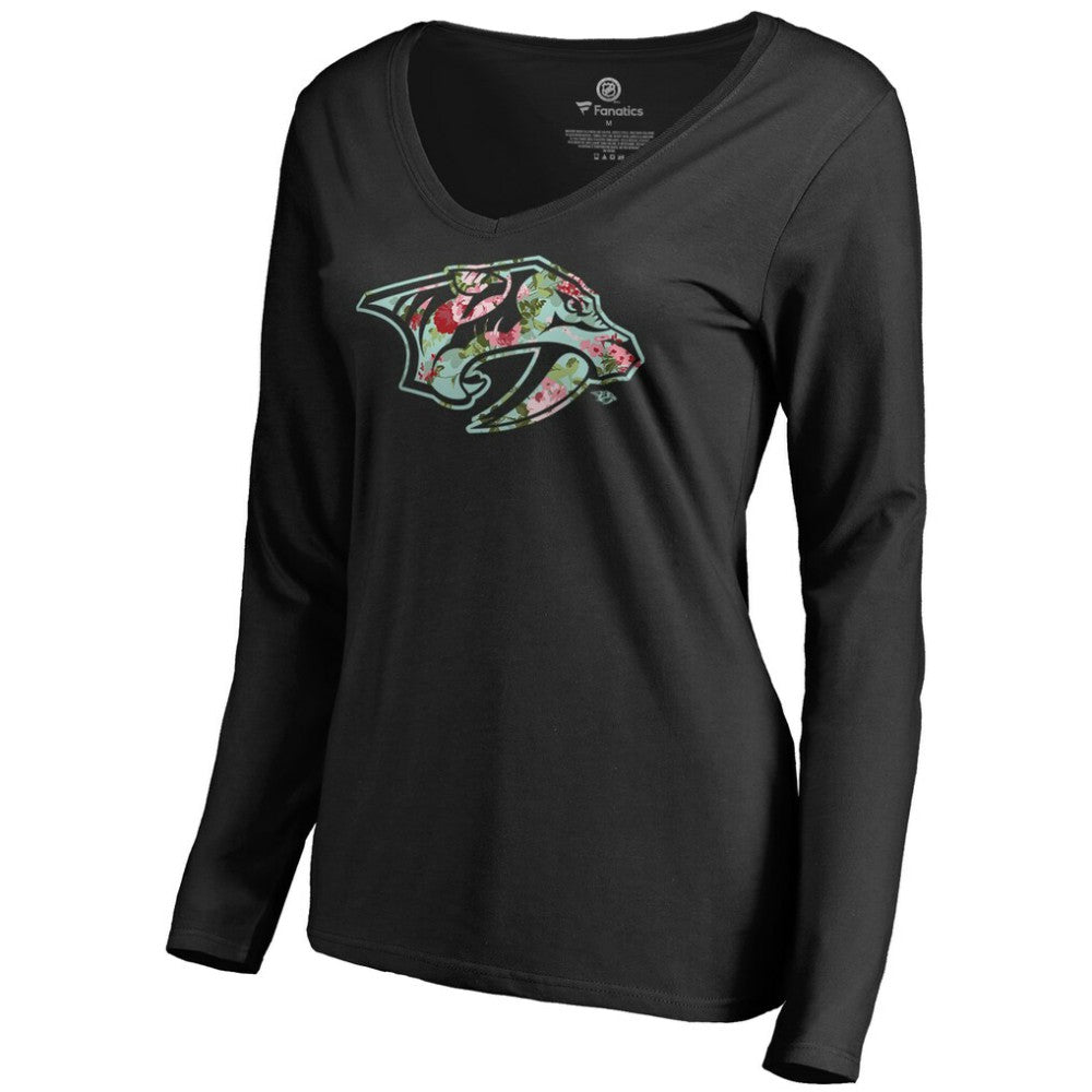 Nashville Predators Women's Lovely Long Sleeve V-Neck T-Shirt -  NHL T-shirts