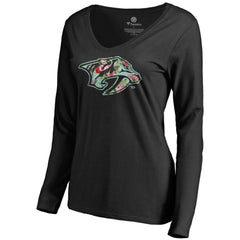 Nashville Predators Women's Lovely Long Sleeve V-Neck T-Shirt -  NHL T-shirts