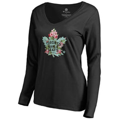 Toronto Maple Leafs Women's Lovely Long Sleeve V-Neck T-Shirt -  NHL T-shirts