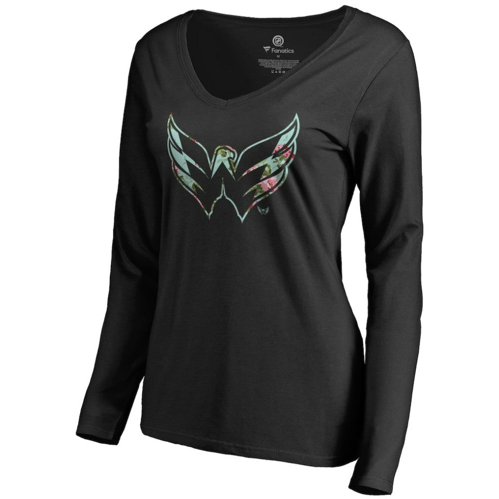 Washington Capitals Women's Lovely Long Sleeve V-Neck T-Shirt -  NHL T-shirts