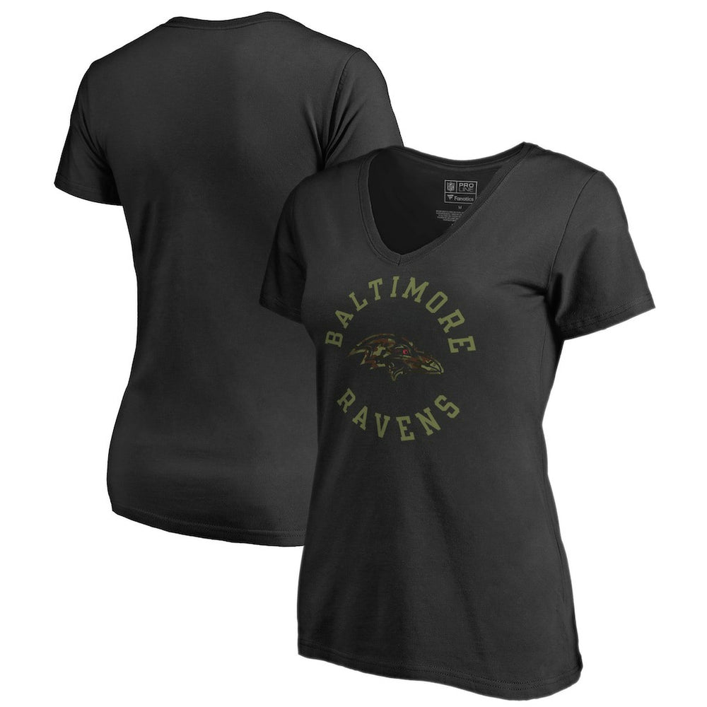 Baltimore Ravens Women's Camo Collection Liberty V-Neck T-Shirt | NFL Discount