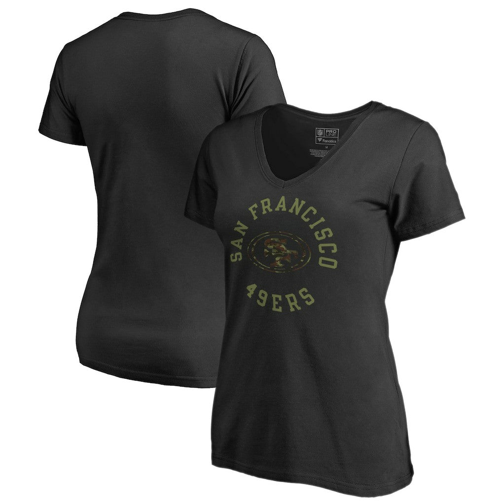San Francisco 49ers Women's Camo Collection Liberty V-Neck T-Shirt | NFL Sale