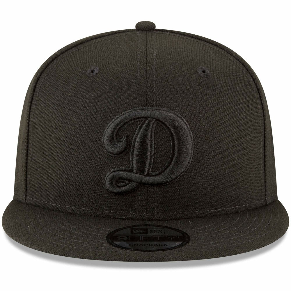 Los Angeles Dodgers New Era Script Logo Black on Black 9FIFTY Snapback Adjustable Hat - MLB Hats